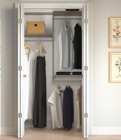 CLOSET CULTURE 4' CLOSET HARDWARE KIT CHAMPAGNE NICKEL 